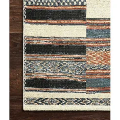 Ivory and Multicolored Tribal Outdoor Rug, 7x11