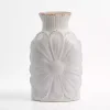 Ivory Antique Floral Stoneware Vase