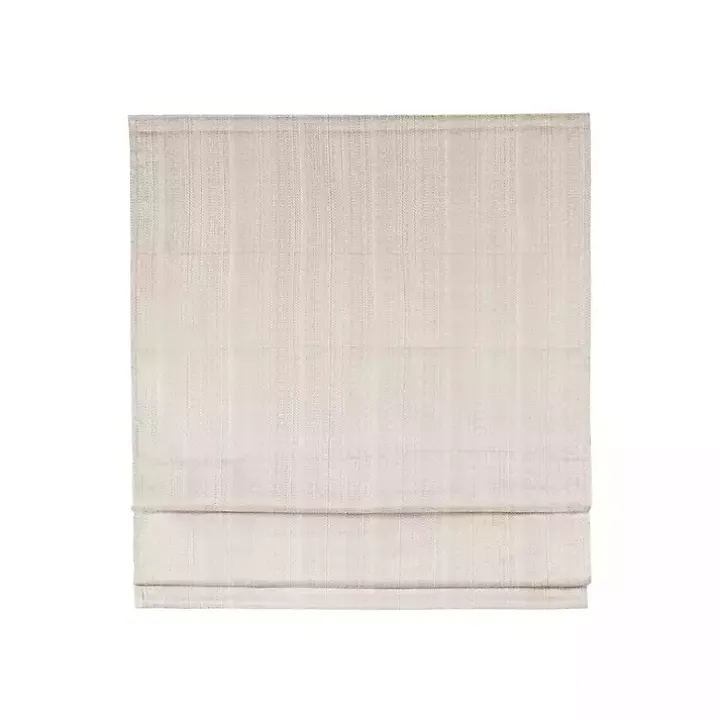 Ivory Basketweave Cordless Roman Shade, 35 in.