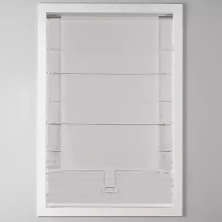 Ivory Basketweave Cordless Roman Shade, 31 in.