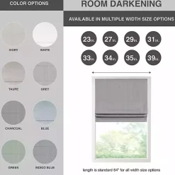 Ivory Basketweave Cordless Roman Shade, 35 in.