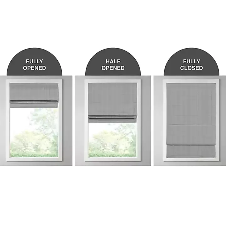 Ivory Basketweave Cordless Roman Shade, 35 in.