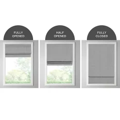 Ivory Basketweave Cordless Roman Shade, 31 in.