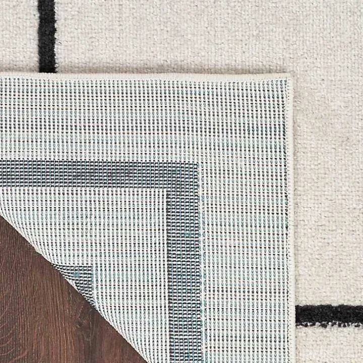 Ivory Bordered Indoor/Outdoor Area Rug, 6x9