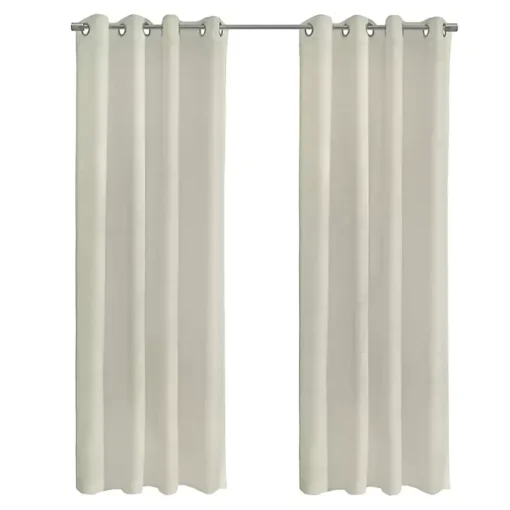 Ivory Boucle Sheer Single Curtain Panel, 95 in.