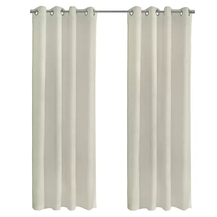 Ivory Boucle Sheer Single Curtain Panel, 84 in.