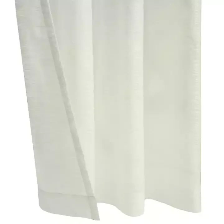 Ivory Boucle Sheer Single Curtain Panel, 84 in.