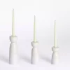 Ivory Ceramic Taper Candle Holders, Set of 3