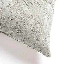 Ivory Chenille Damask Throw Pillow