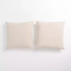 Ivory Chenille Pillows, Set of 2