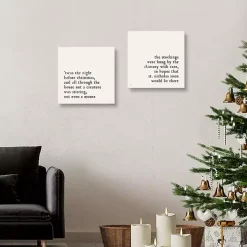 Ivory Christmas Quote Canvas Art Prints, Set of 2