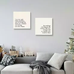 Ivory Christmas Quote Canvas Art Prints, Set of 2