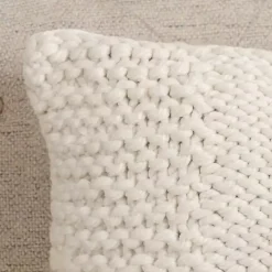 Ivory Chunky Knit Lumbar Pillow