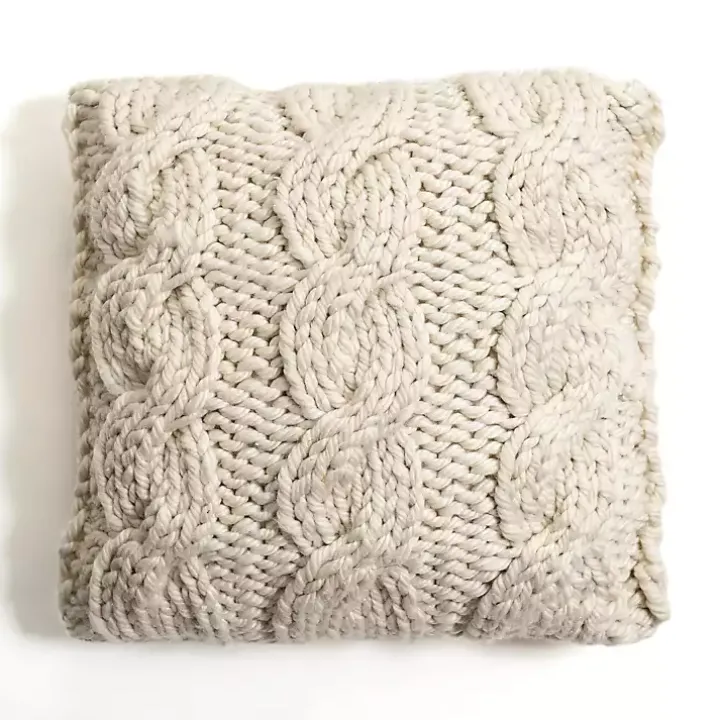 Ivory Chunky Knit Pillow
