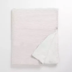 Ivory Corduroy Sherpa Throw