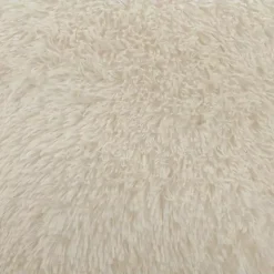 Ivory Faux Fur Fluffy Lumbar Throw Pillow