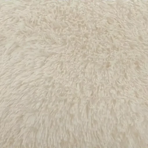 Ivory Faux Fur Fluffy Lumbar Throw Pillow