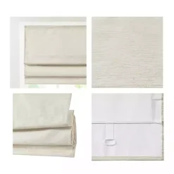 Ivory Faux Silk Room Darkening Roman Shade, 31 in.