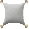 Ivory Gauze Organic Tassel Throw Pillow