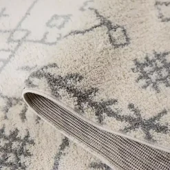 Ivory Geometric Area Rug, 5x8