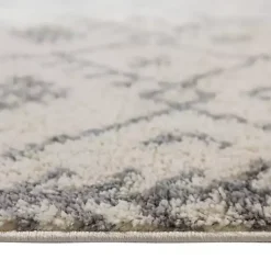 Ivory Geometric Area Rug, 5x8