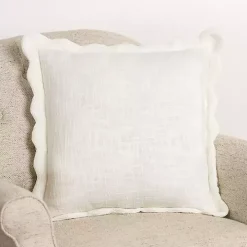 Ivory Juna Scalloped Pillow, 22 in.