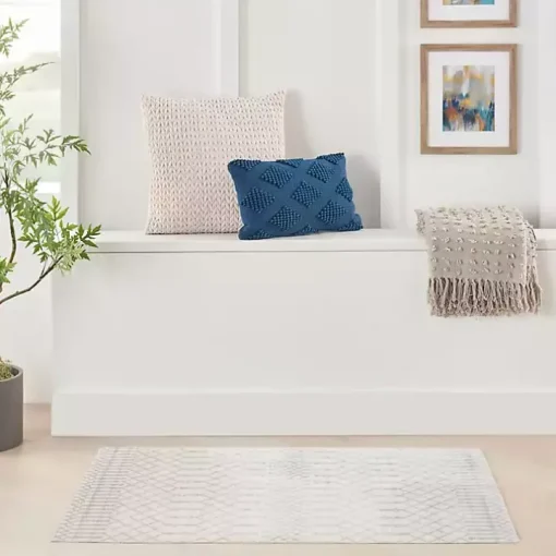 Ivory Moroccan Washable Accent Rug, 2x4