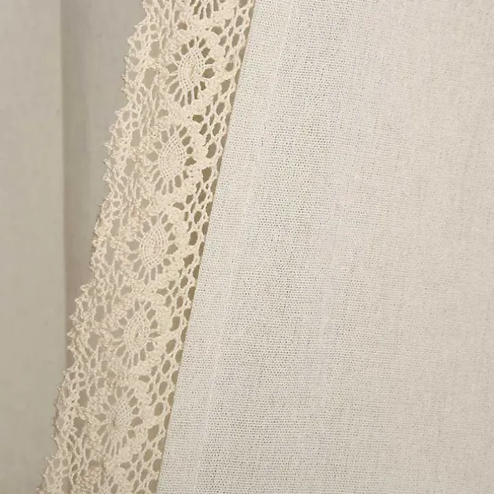 Ivory Rosalie Curtain Panel Set, 108 in.