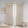 Ivory Rosette Tab Top Curtain Panel, 63 in.