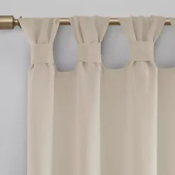 Ivory Rosette Tab Top Curtain Panel, 95 in.