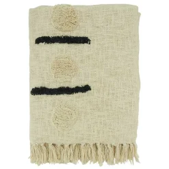 Ivory Tufted Dots and Dashes Throw