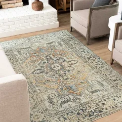 Ivory Wilcox Medallion Area Rug, 6x9