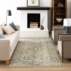 Ivory Wilcox Medallion Area Rug, 6x9
