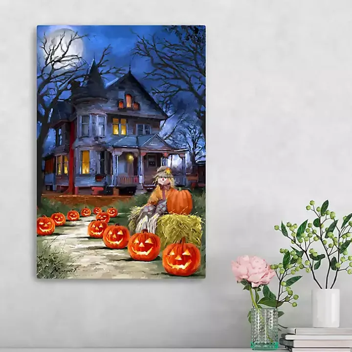 Jack o Lantern Mansion Canvas Art Print, 16x24