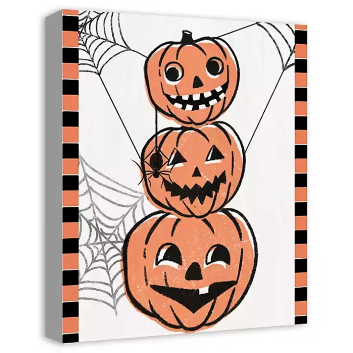 Jack O' Lantern Stack Halloween Canvas Art Print