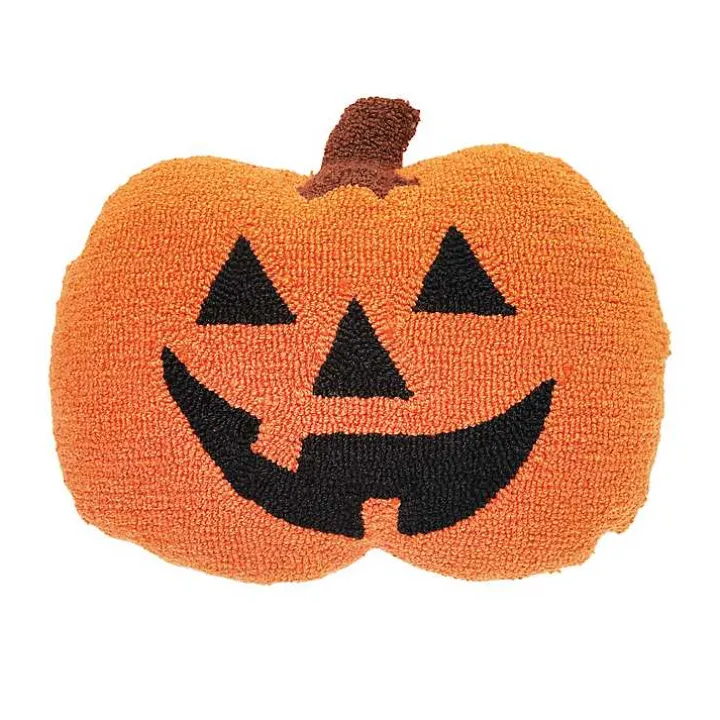 Jack-O-Lantern Shaped Halloween Throw Pillow