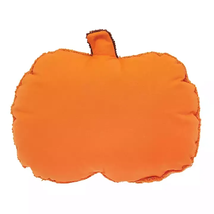 Jack-O-Lantern Shaped Halloween Throw Pillow