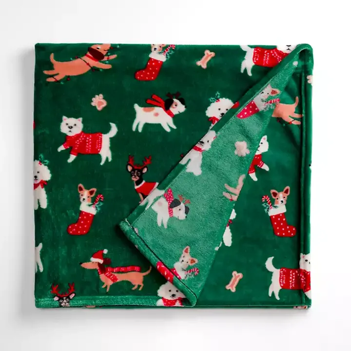 Jolly Dogs Plush Throw