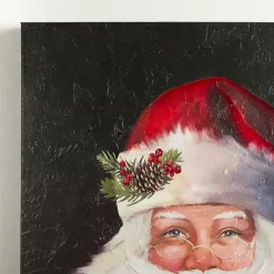 Jolly Santa with Bells Canvas Art Print