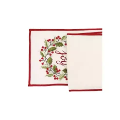 Joy Holly Wreath Table Runner