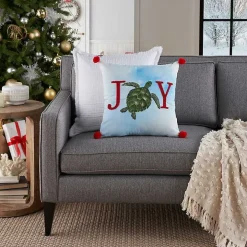 Joy Sea Turtle Pom Pom Pillow