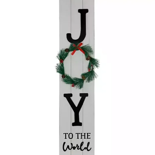 Joy to the World Wreath Christmas Porch Board