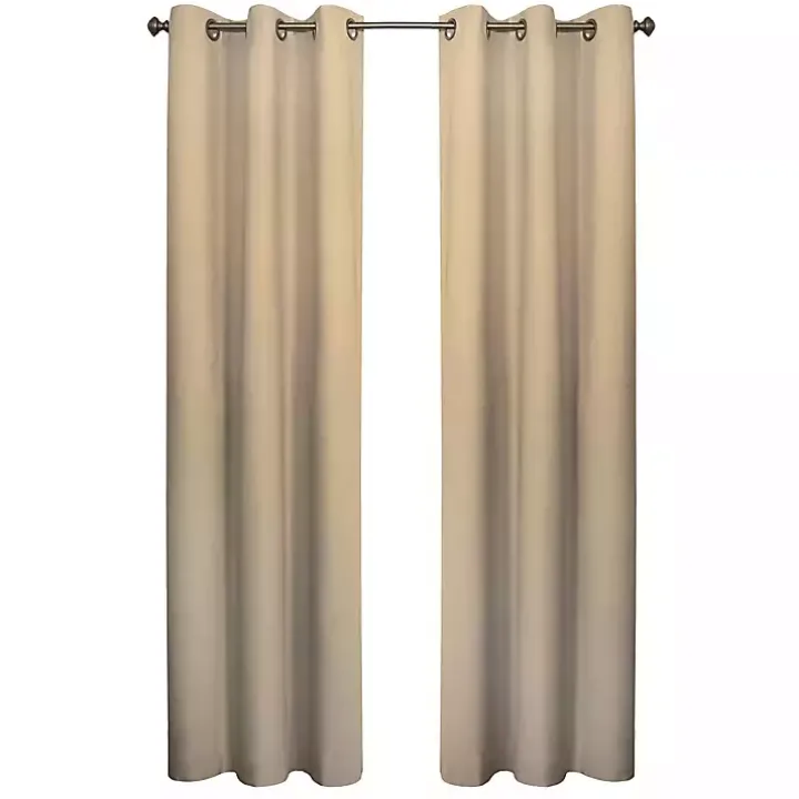 Khaki Room Darkening Curtain Panel Set, 63 in.