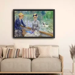 Lake in the Bois De Boulogne Framed Canvas Print