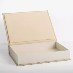 Large Beige Linen Book Box