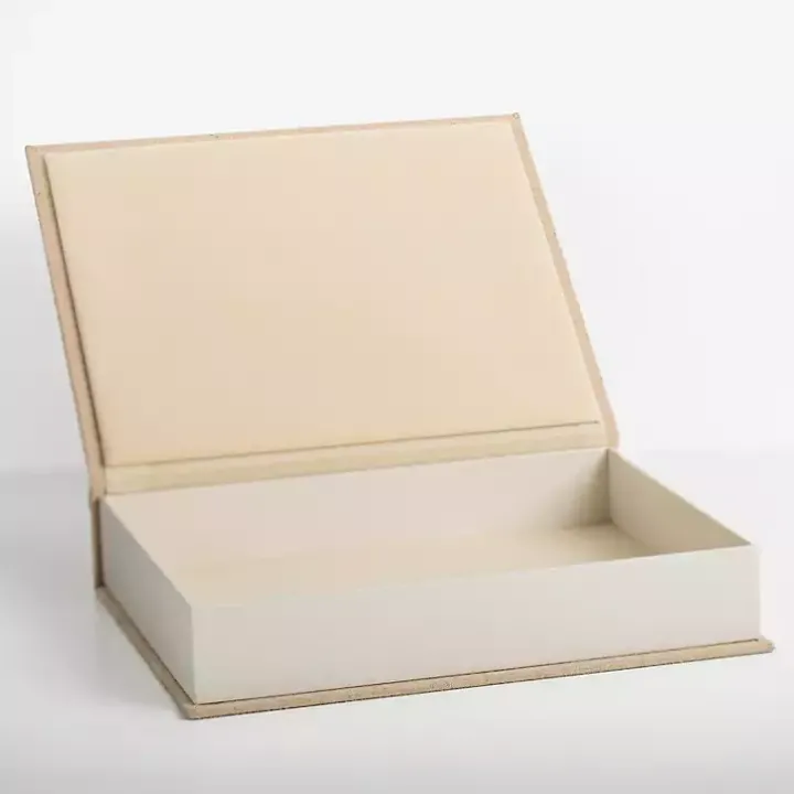 Large Beige Linen Book Box