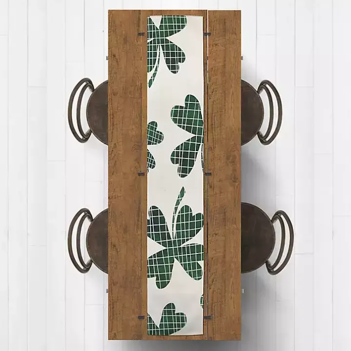 Large Plaid Clover Table Runner, 72 in.