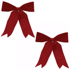 Large Red Velvet Christmas Bows, Set of 2