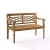 Lattice Teakwood Slatted Outdoor Bench