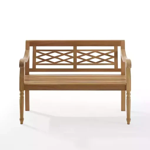 Lattice Teakwood Slatted Outdoor Bench